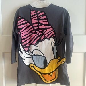 Zara Disney Disney Kids Gray Shirt with Pink Bow Size 7